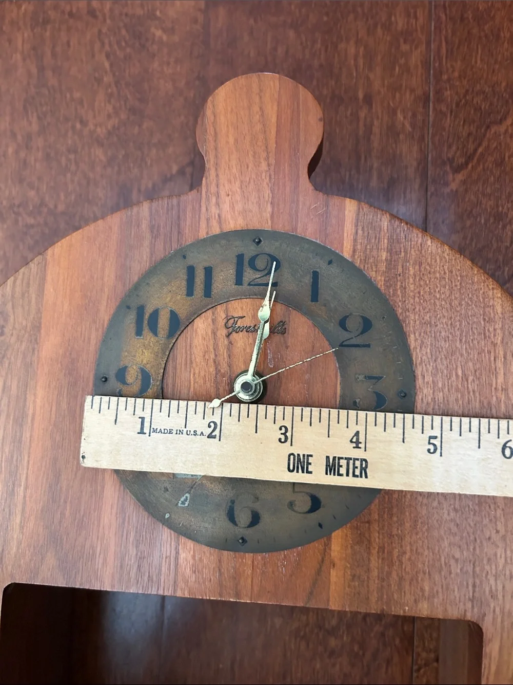 Vintage Forestville Wood Teapot Wall Clock and Spice Rack Shelf